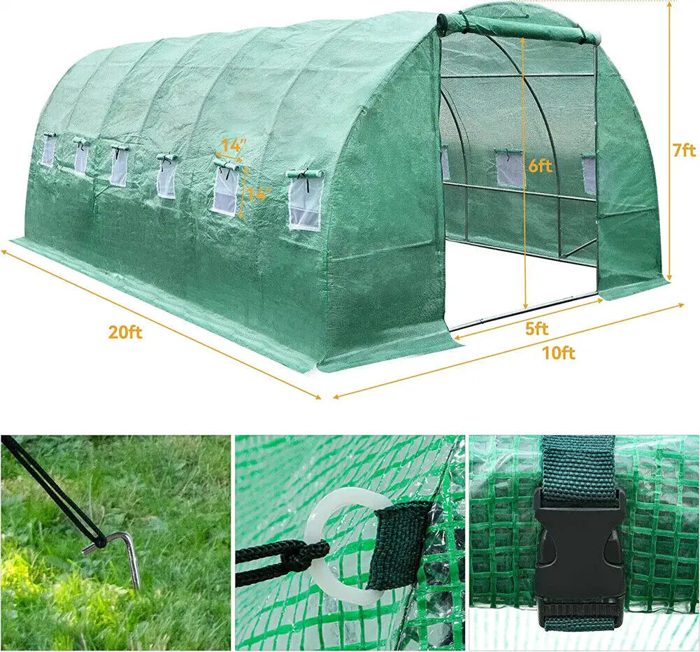 Greenhouse 10'x20'x7' Large Portable Walk-in - Tool Traction