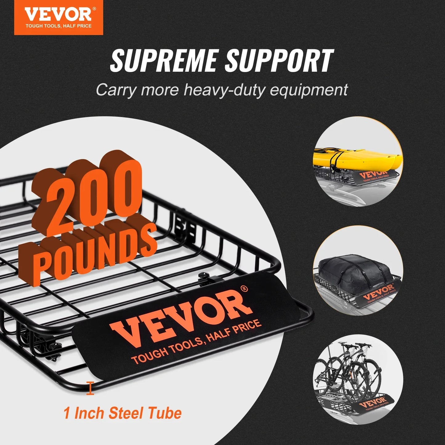 VEVOR Roof Rack Cargo Basket - Tool Traction